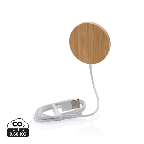 [P302.639] 10W bamboe magnetische draadloze lader