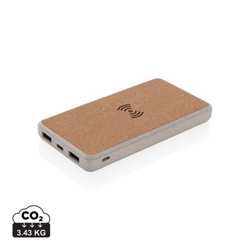 [P322.219] Kurk en tarwestro 8000 mAh 5W draadloze powerbank