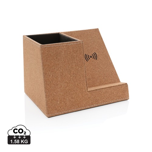 [P308.199] Kurken pen houder met 5W draadloze oplader