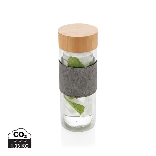[P436.780] Impact dubbelwandige borosilicaat glazen drinkfles
