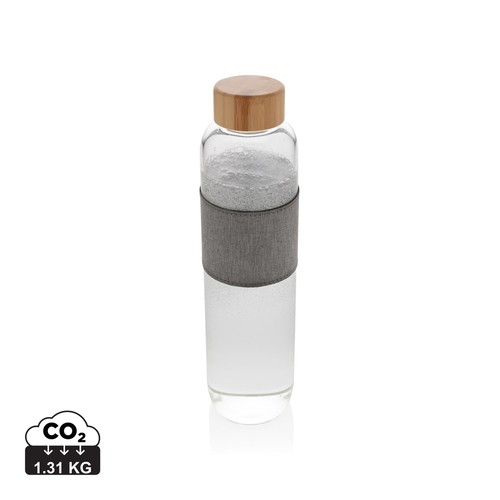 [P436.770] Impact borosilicaat glazen fles met bamboe deksel