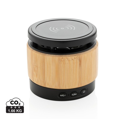 [P329.179] Bamboe 3W speaker met draadloze oplader