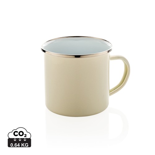 [P432.353] Vintage geëmailleerde mok