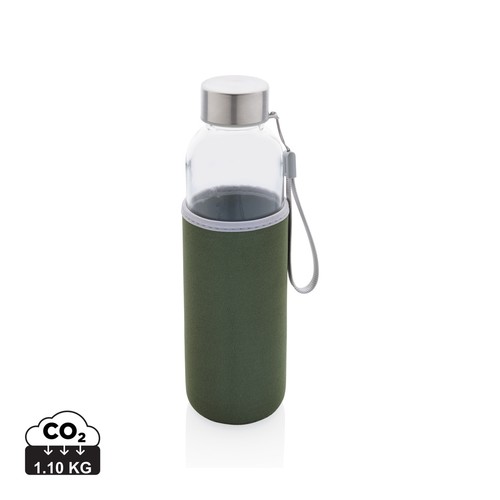 [P433.437] Glazen fles met neopreen hoes