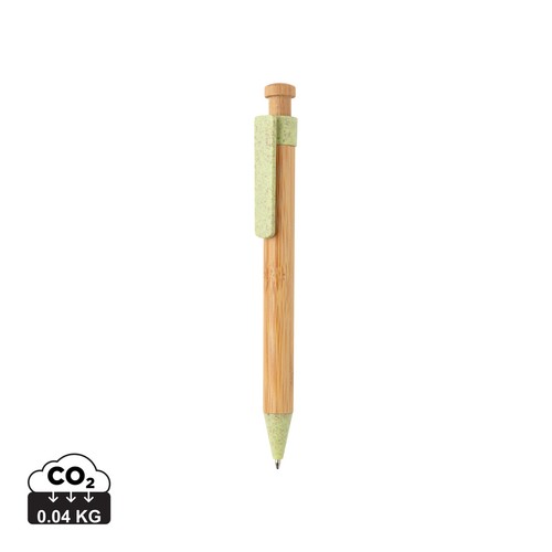 Bamboe pen met tarwestro clip