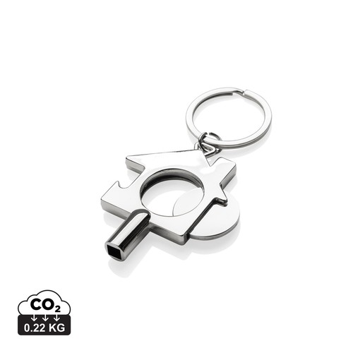 [P191.7102] RCS gerecycled zinc alloy 3 in 1 sleutelhanger