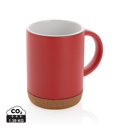 Keramische mok met kurken bodem 280 ml