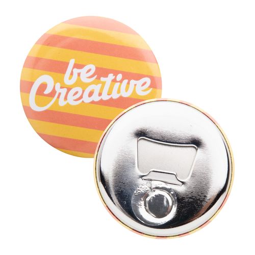 [AP718220] Button Met Pin En Flesopener MagBadge Bottle